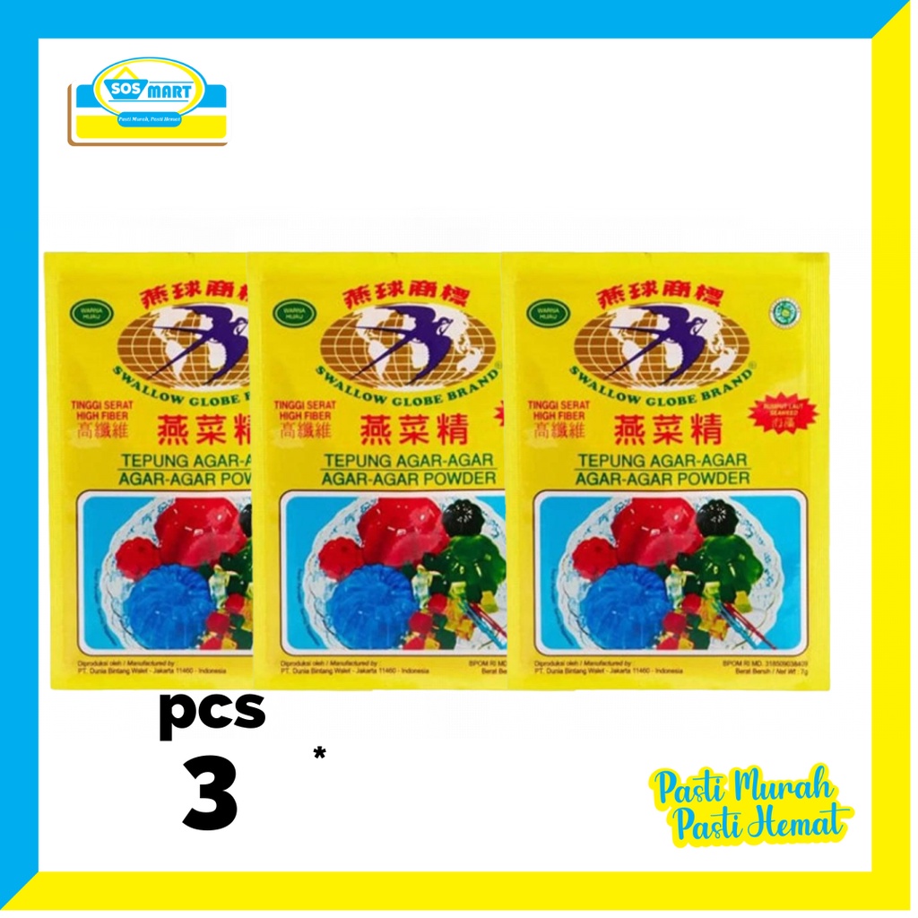 

Swallow Globe Brand Agar Agar hijau 7gr