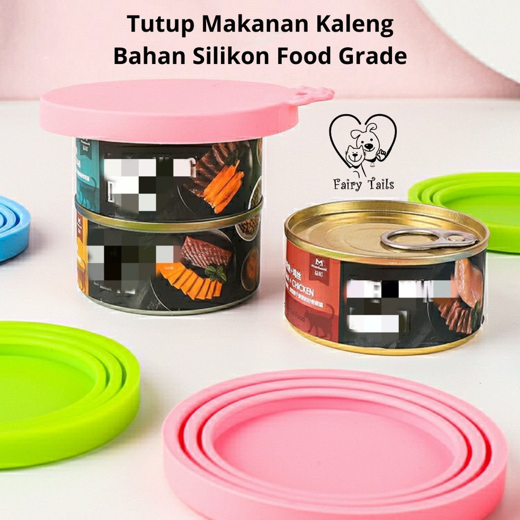 Tutup Kaleng Makanan Basah Untuk Kucing dan Anjing Bahan Silikon / Can Cover Silicone Can Lids for Pet Canned Wet Food Fit 3 Standard Size BPA Free