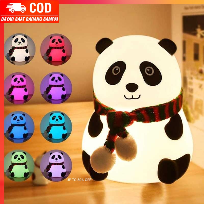 (100% BARANG ORI) Free On Lampu Tidur LED Silicone Lamp Decoration Model Panda - LJC-142