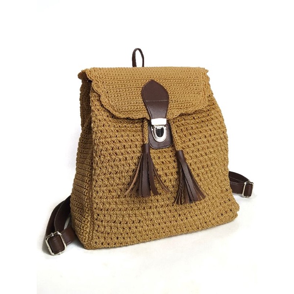 Rusti Bag Tas Ransel Punggung Mexi Rajutan Rendaan