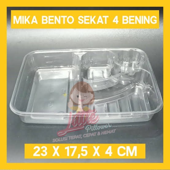 (ISI 25pcs -4s ben) Mika Bento Bintang Bening - Tray Bento - Box Bento - Lunchbox Bento