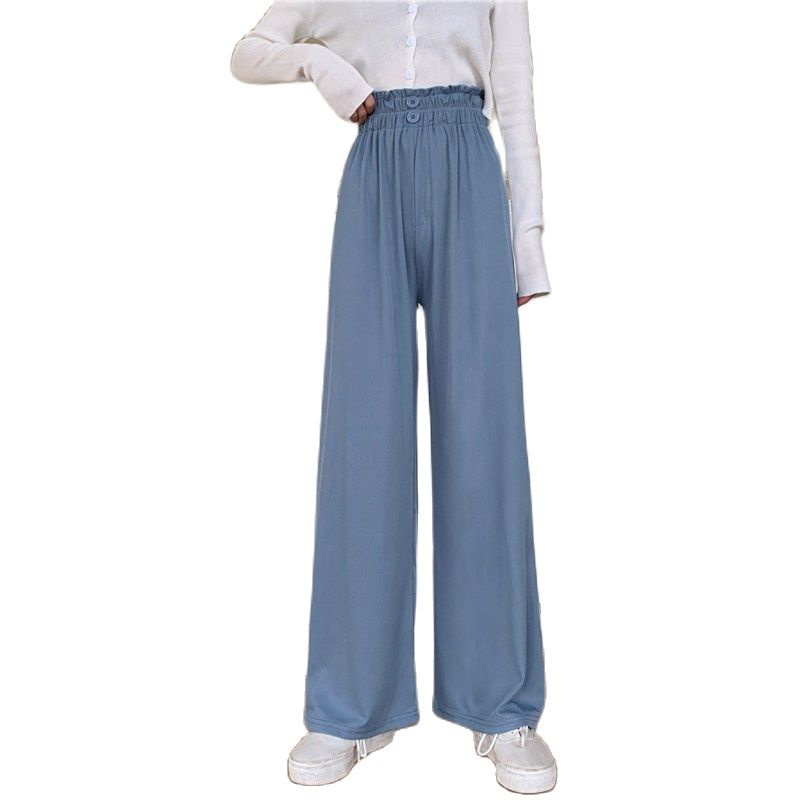 Button Pants Wanita / DOBBY PANTS 2 KANCING CELANA KULOT WANITA / Celana Panjang Wanita Korean Style Loose High Waist