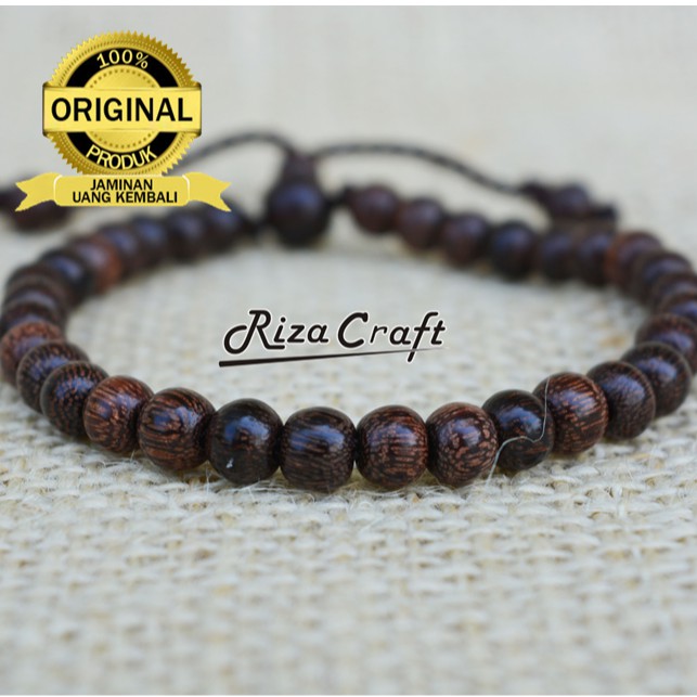Gelang Tasbih Kayu Galih Asem Asli 33 Butir Bersertifikat Indonesia