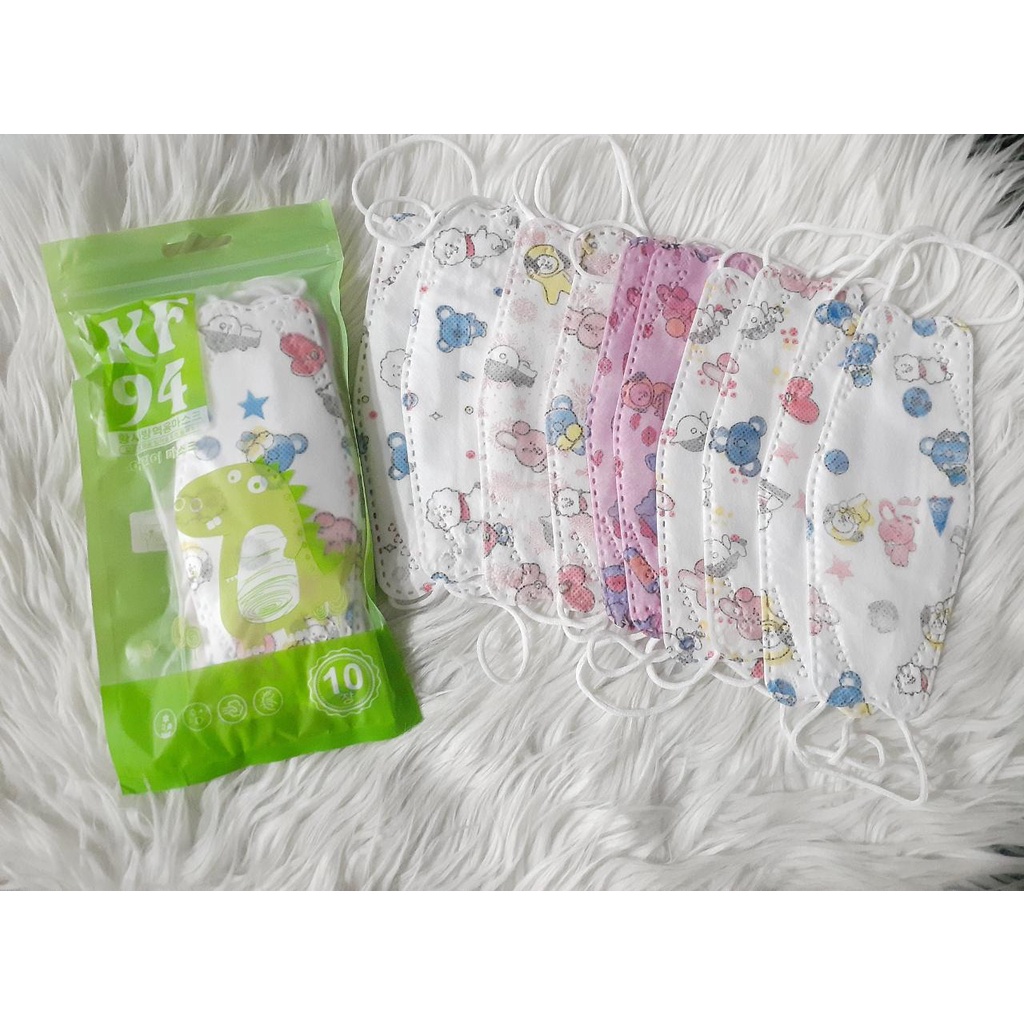 Masker Anak K-Pop Earloop 4Ply 5 Variasi Mix Isi 10PCS Import Real Pict accfashionmurah