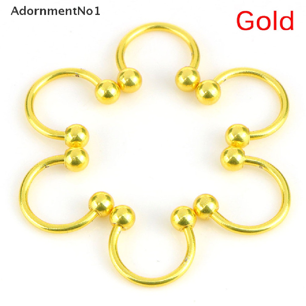 (AdornmentNo1) 10pcs / Set Anting Tindik Bibir / Hidung / Telinga Bentuk Tapal Kuda Bahan Stainless Steel