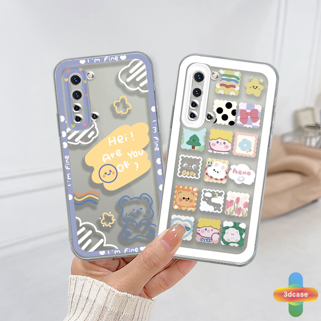 Soft TPU Case Realme C11 2021 C21Y C31 C35 C15 C21 C25 C20 C3 C12 C2 C25S 5S 5 5S 5i C17 7i C1 C25Y C2 C3i 6i C20A realme Narzo 20 10 10A 20A 30A A7 A5S A15 A16 Y12 Y20 Y15S A03 Cute Cartoon Cloud  Bear Transparent Case