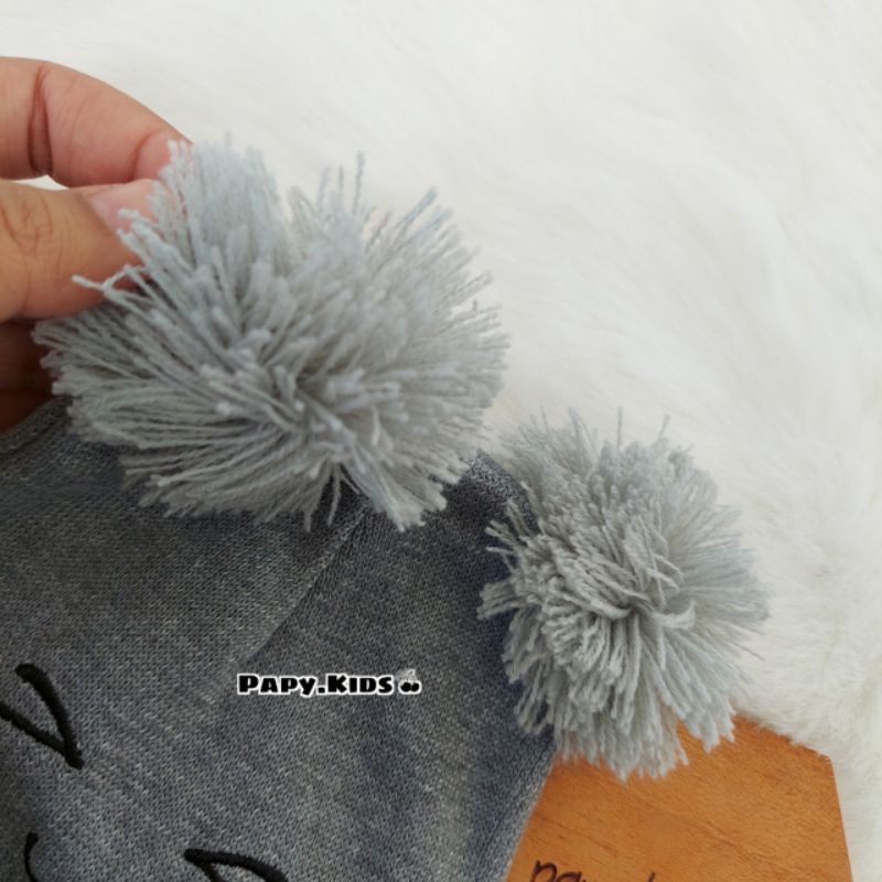 Kupluk Rajut Boba pompom / Topi Boba / Kupluk boneka boba /Kupluk Bayi