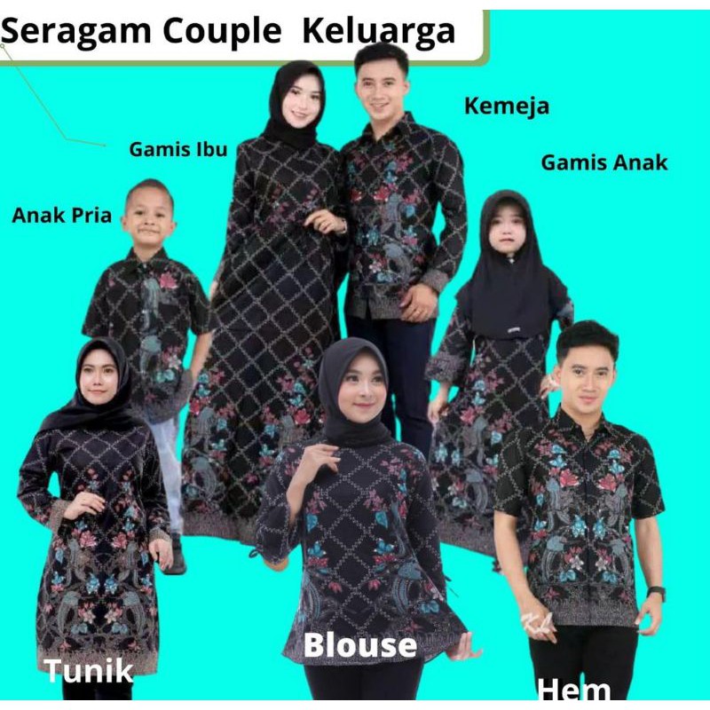 Batik Couple Keluarga Modern Sania Ruffle Ori Ndoro Jowi Dnt Motif jareng