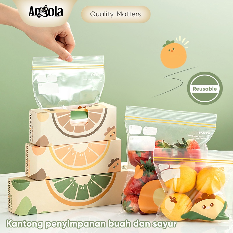 Kantong Plastik Ziplock Reusable kecil besar sedang E57-E59 Fresh Bag Kantong Kulkas Penyimpan Makanan Sayuran angola Plastik Klip Binder Pouch