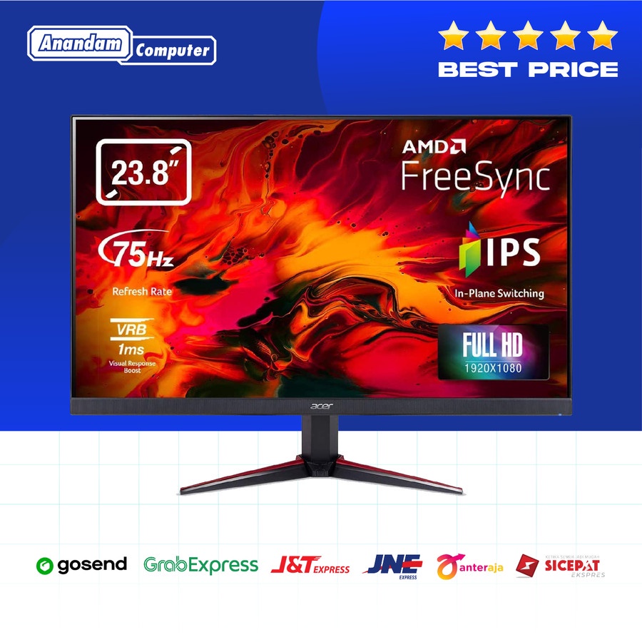 Acer VG240Y BMIIX - Nitro 23.8&quot; FHD 1ms 75Hz Gaming Monitor