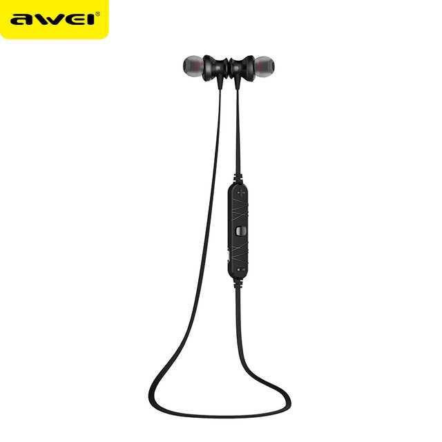 Awei Earphone Bluetooth Sport dengan Microphone - A980BL [Hitam Hitam]