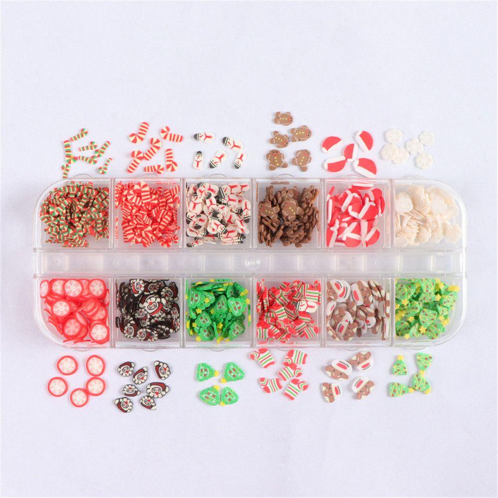 Solighter 12Grids Nail Art DIY Wanita Perawatan Kuku Clay Decals
