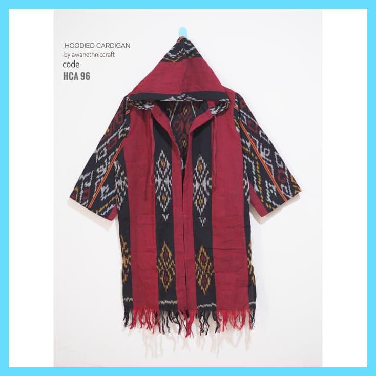 AEC OUTER CARDIGAN WITH HOODIE BAHAN ASLI TENUN (UNISEX)