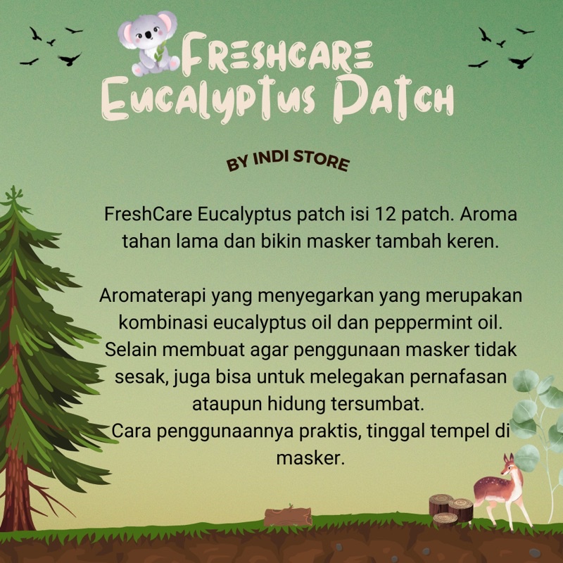 Stiker Masker Aromaterapi Freshcare Eucalyptus Peppermint Patch isi 12