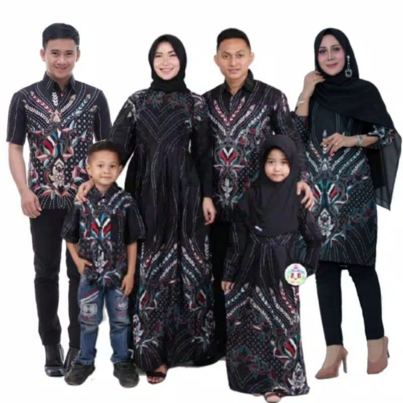 Batik Couple Keluarga - Sania Ruffle Batik Couple garansi Termurah Shopee- Motif PRASASTI ABU