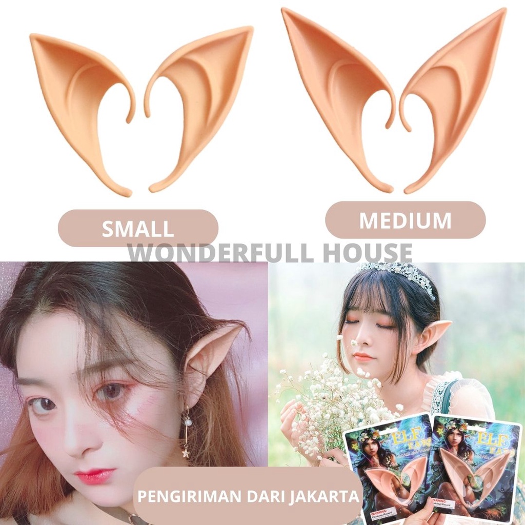 Telinga Cosplay Telinga Palsu Aksesoris Cosplay Elf Ears Aksesoris Karnaval Bahan Latex Soft Kuping Palsu