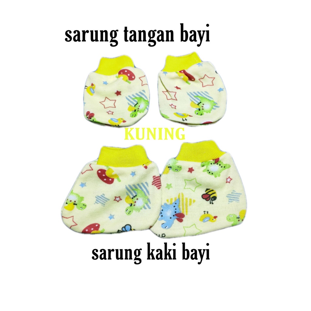 sarung tangan bayi set sarung kaki model rib