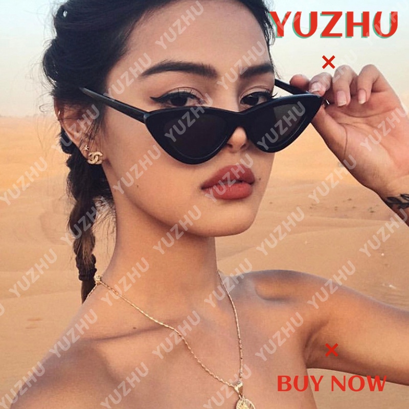 (YUZHU) Bayar di Tempat INS Fashion Mata Kucing Wanita Kacamata Hitam Anti UV400