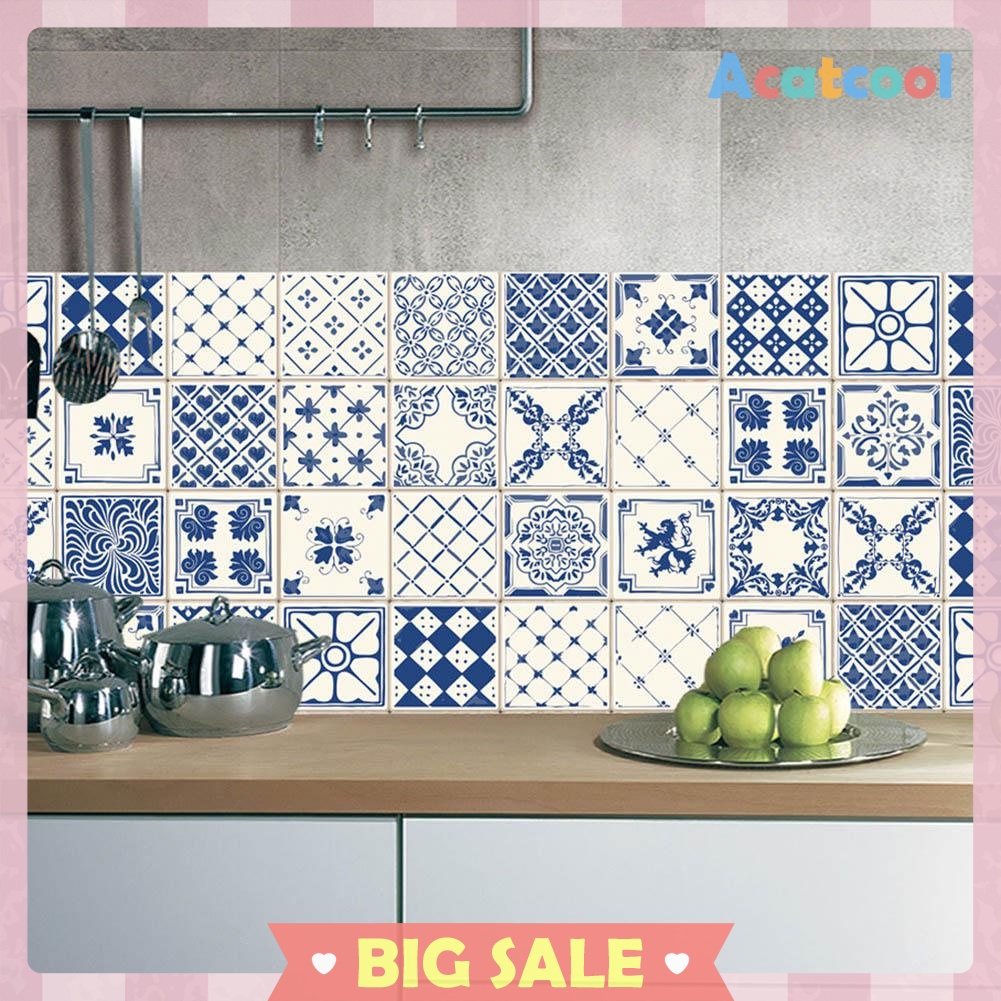 20pcs Waterproof Tiles Mosaic Wall Sticker Kitchen Bathroom Adhesive Decor