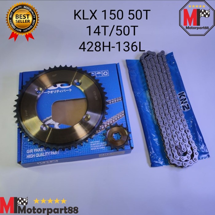 GEAR PAKET GIR SET KLX 150 14T 50T 428H 136L KNZ