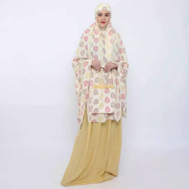 Mukena Tazkiya by Tazbiya Pretty Lilac Yellow Katun Rayon Adem Nyaman