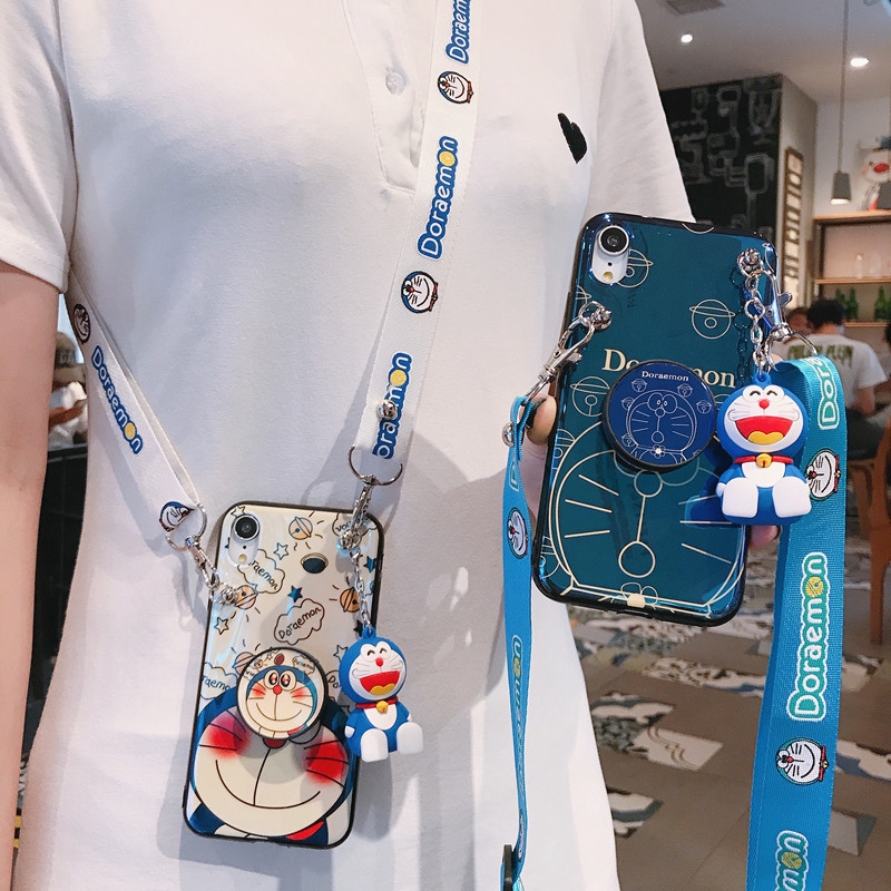 Phone Case Blu-Ray Gambar Kartun Doraemon Dengan Strap