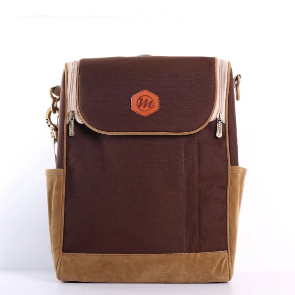 Tas Ransel Mokamula Genus Brown Muat Laptop 14 Inch Backpack Sekolah Kerja Kuliah