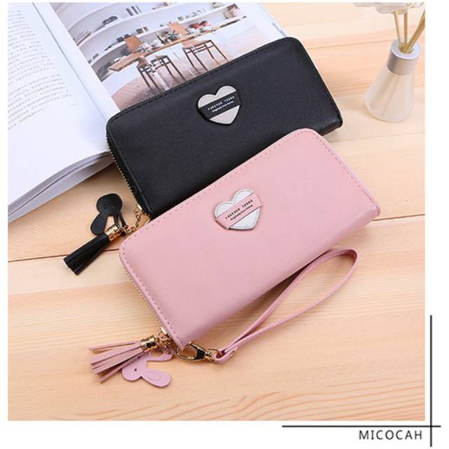 EV - D44  DOMPET PANJANG WANITA MOTIF LOVE / DOMPET CANTIK / DOMPET MURAH