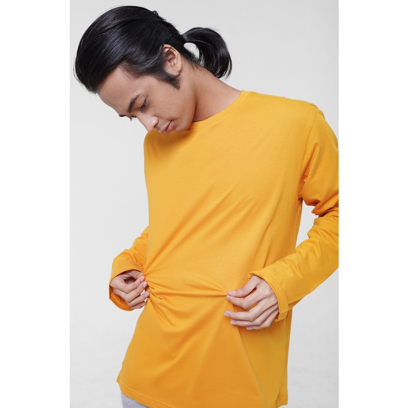 Jual KOZE Long Sleeve Premium Comfort Yellow Mustard Tshirt Kaos