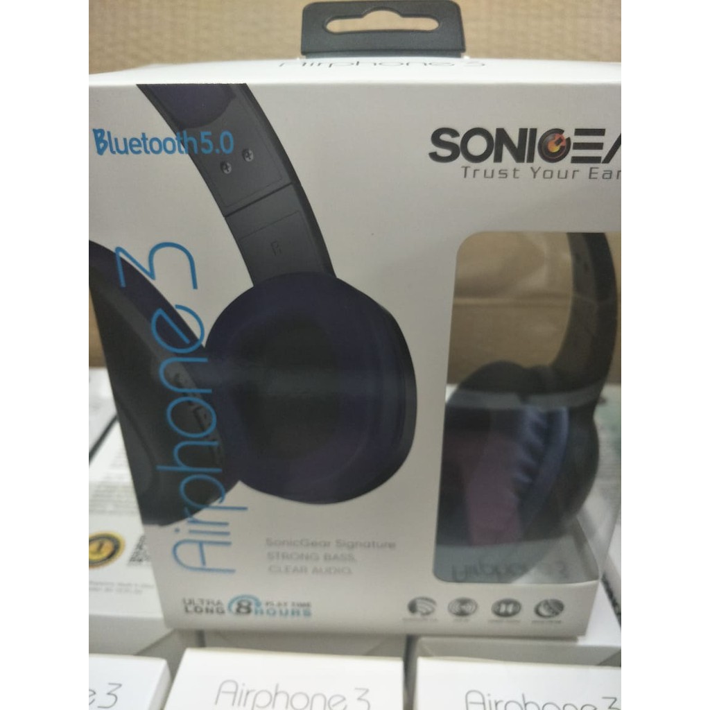 promo SONICGEAR AIRPHONE 3- Wireless Headset with Strong Bass &amp; Clear Audio head set bluetooth 5.0