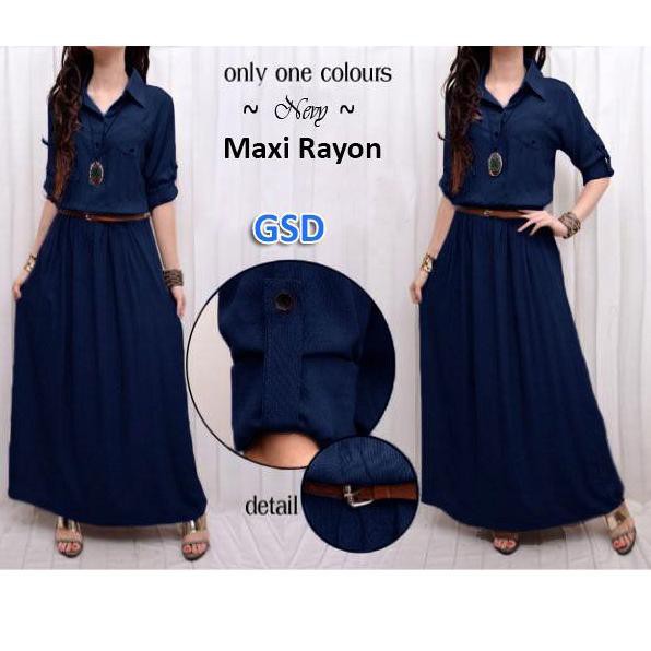 long rayon maxi dress