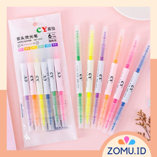 

Set Stabilo Warna Dua Sisi Isi 6 in 1 Highlighter Color 6in1 / Stabillo Warna-Warni