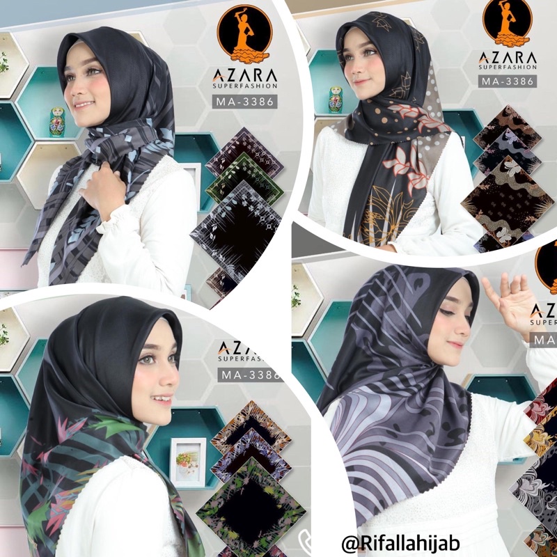 Hijab Segi Empat Motif Hitam Putih / JILBAB SEGIEMPAT SILK POLYCOTTON-MIX MOTIF Random