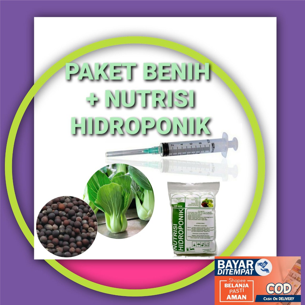 PAKET 2 JENIS BENIH BIBIT SAYUR SAYURAN HIJAU hidroponik kangkung selada pakchoy bayam dan sawi