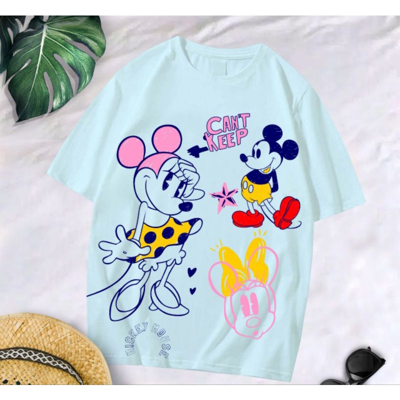 Jual KAOS OVERSIZE MICKY AND MINNI ATASAN WANITA LUCU IMUT KEREN THISRT