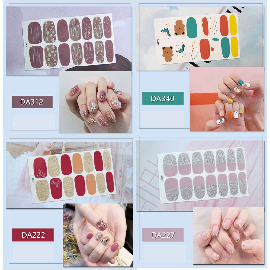 14Pcs/Stiker Kuku Murah / Nail Art Sticker / Nail Art Stiker / Nail Art &amp; Sticker Tipe DA