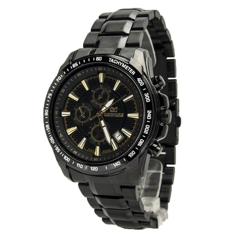 JAM TANGAN PRIA MIRAGE 100% ORIGINAL AC 8535M SPORT FULL BLACK PH