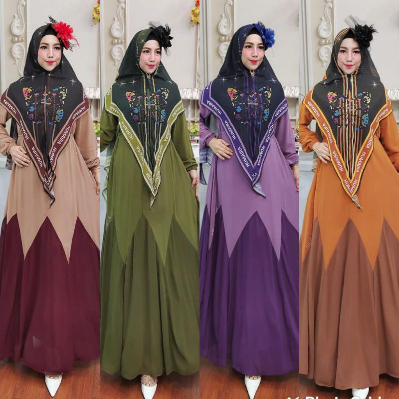 ZAHIRA SYARI ORI BY HUMAIRA GAMIS SET KHIMAR MEWAH
