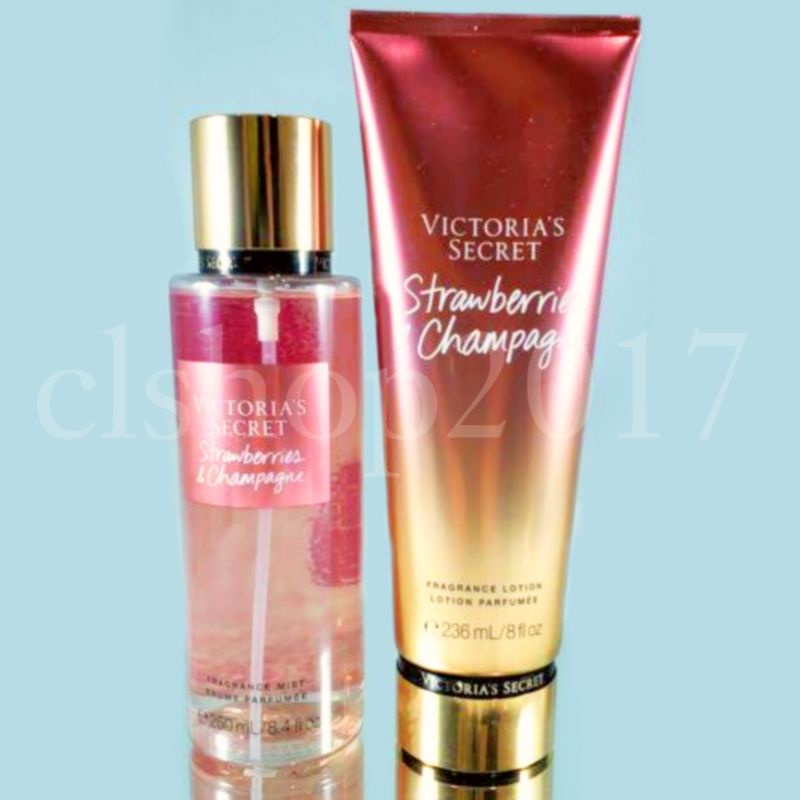 VICTORIA'S SECRET VS STRAWBERRIES &amp; CHAMPAGNE FLORAL FRUITY WILD STRAWBERRY SPARKLING CHAMPAGNE FOREVER BUBBLY SERIES FULLSIZE TRAVELSIZE ROLLERBALL BODY LOTION MIST EAU DE PARFUM EDP