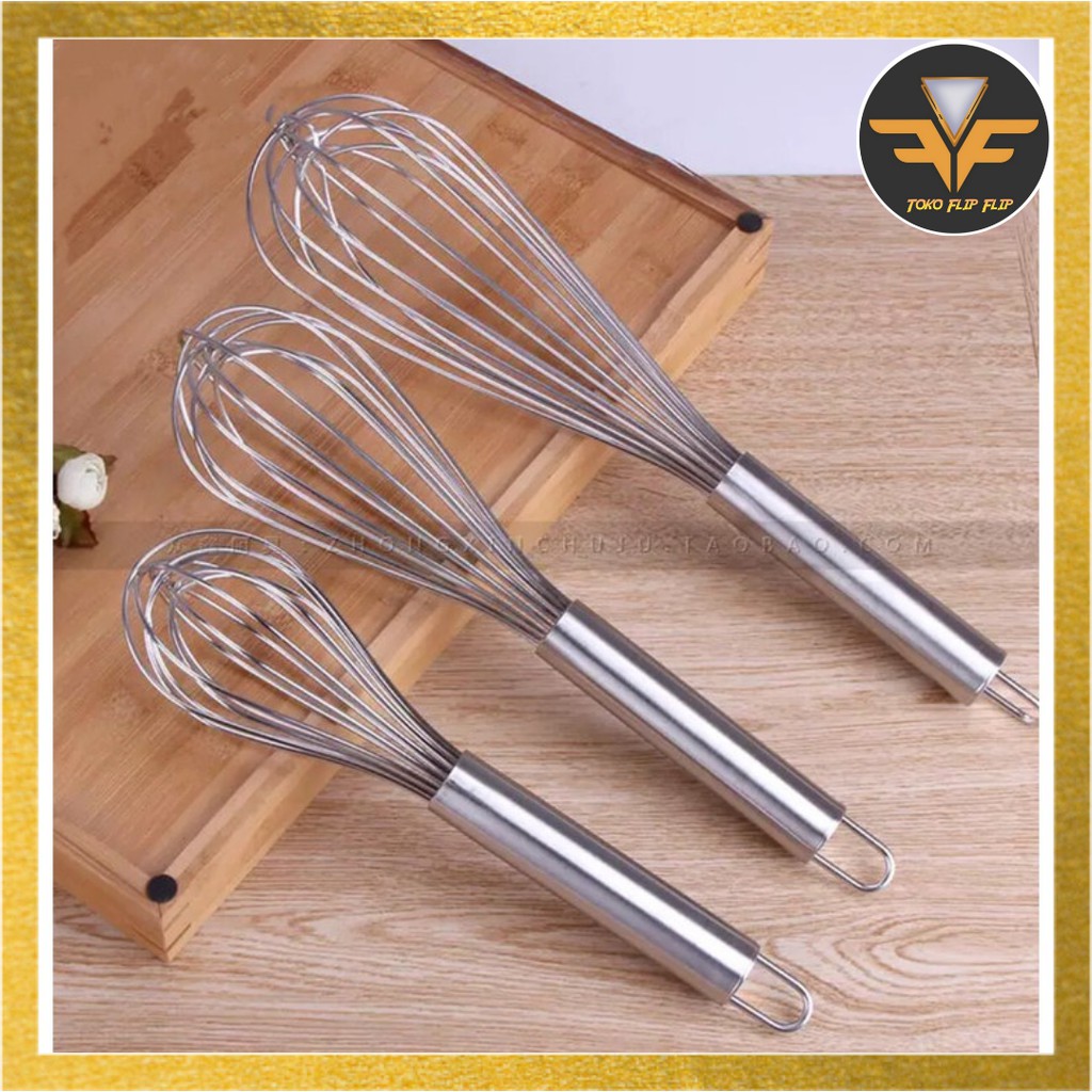 Pengocok Telur Spiral Kawat Stainless Whisk Mixer Adonan Kue Susu Cream Kopi /Ballon Whisk Stainless