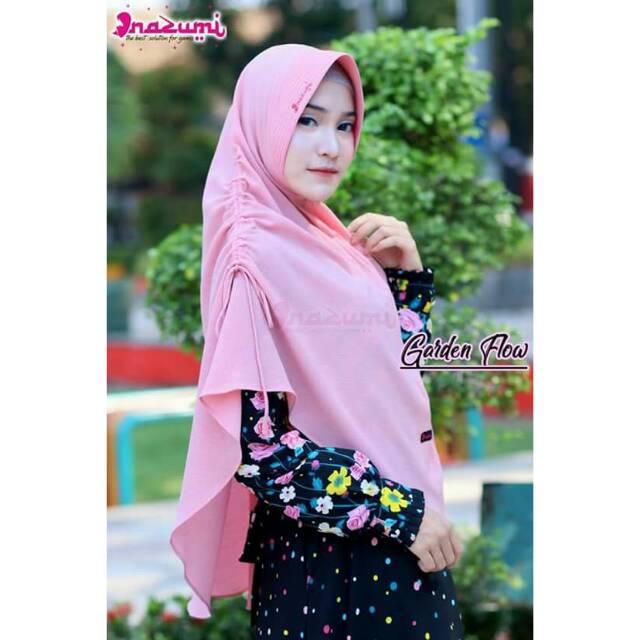 NZ Monalisa Dress Set Hijab Series Ori by Nazumi Garden Flow Terbaru