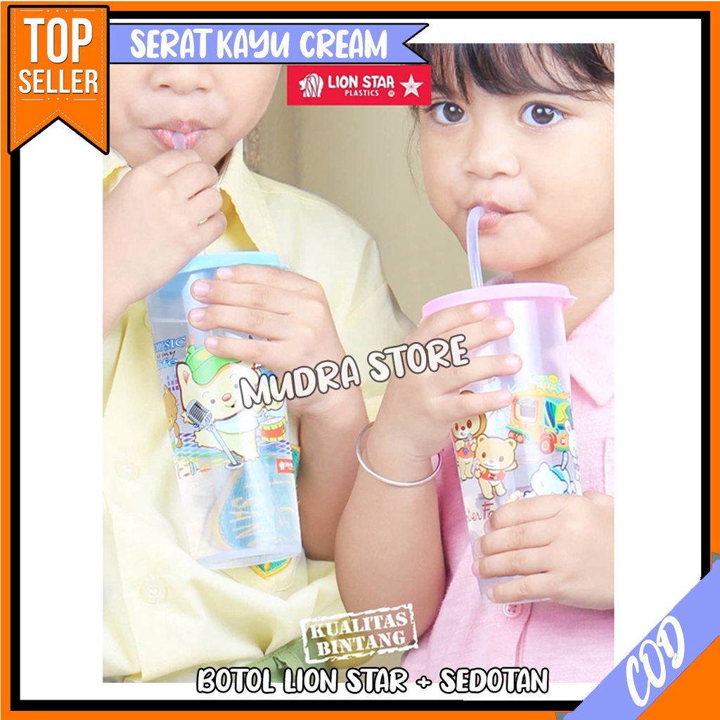 Gelas Tutup Sedotan Lion Star 280 ML Botol Gelas Tempat Minum Anak