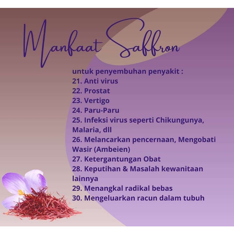 SAFFRON SUPER NEGIN ECERAN PERHELAI/PUTIK