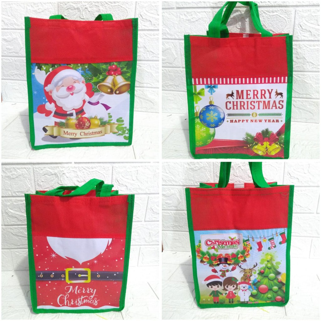 

Tas Goodie Bag Natal / Goodie Bag Christmas / Tas Natal Spunbond Goody Bag Bingkisan Snack Kue