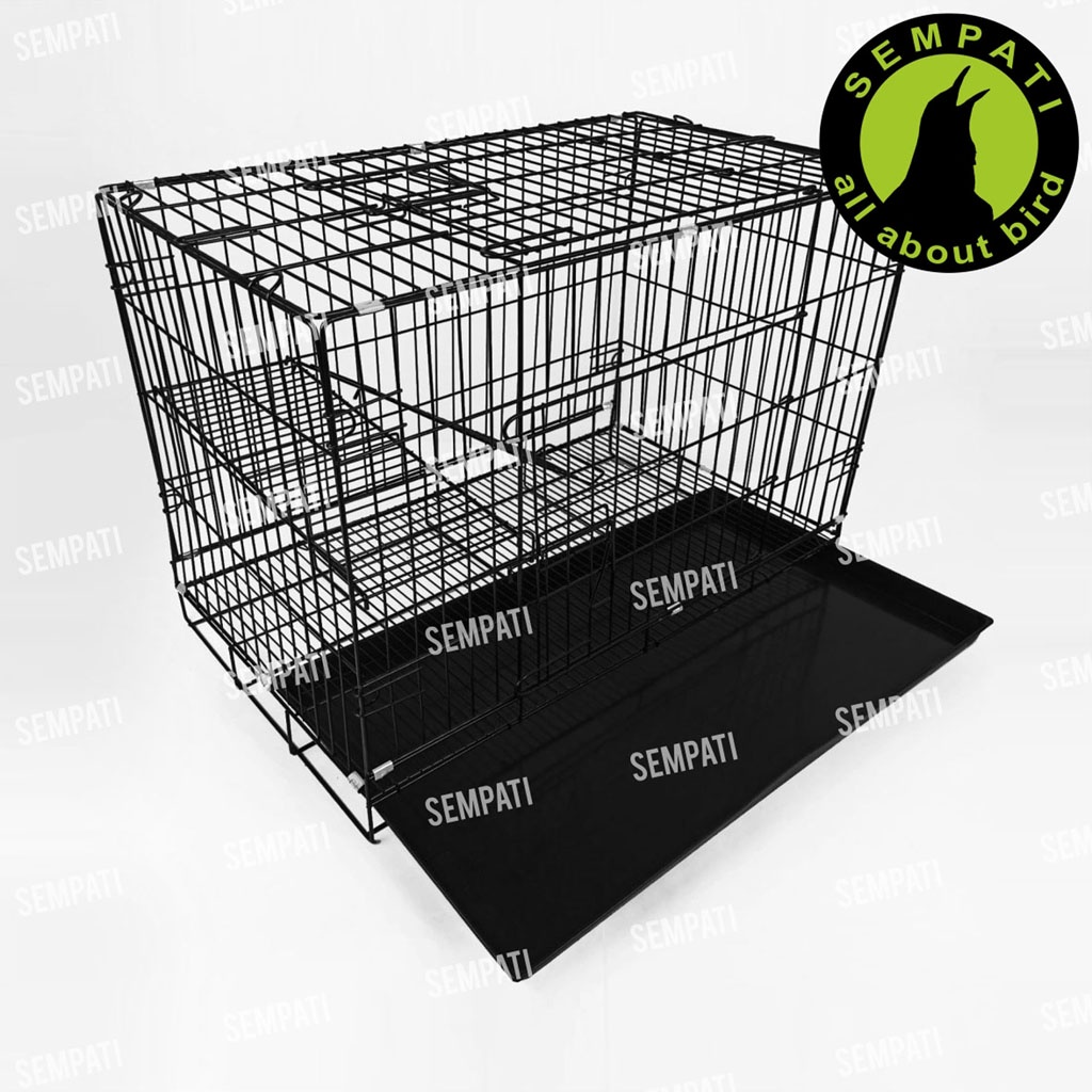 KANDANG KUCING PET CARGO SIZE 75 X 55 CM XL JUMBO KANDANG KUCING KITTEN KANDANG KUCING BESI MURAH SANGKAR KANDANG RUMAH TEMPAT TIDUR KUCING ANJING KELINCI SUGAR GLIDER KDXLCAT-HITAM