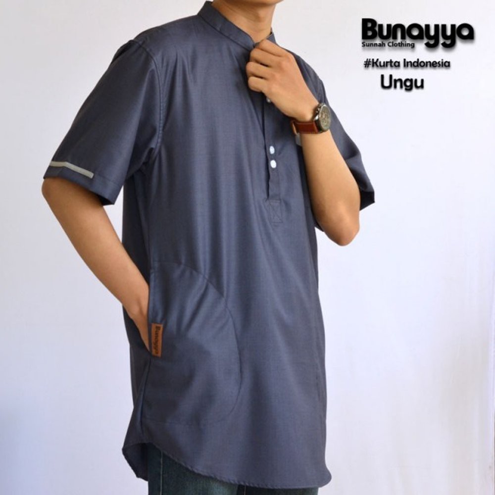Baju Koko Kurta indonesia Bunayya  - Ungu



