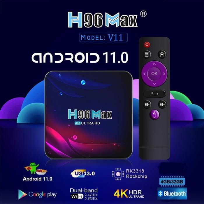 Android Tv Box H96 Max 4Gb 32Gb Bluetooth Miracast Resolusi 4K