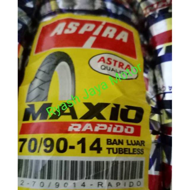 Ban tubeless Maxio Rapido/techno depan 70/90-14 for mio/mio J/Xeon/soul gt/Mio M3/Soul Gt/X-ride