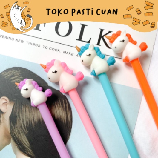 

pulpen pena gel karakter unicorn duduk sit Unicorn keperluan anak sekolah bisa COD pen lucu imut bolpen cantik unik elegan import