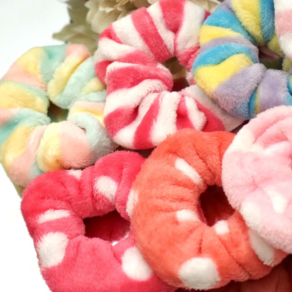 Scrunchie Bulu Handuk HALUS LEMBUT SOFT Ikat Rambut Kain Kunciran Kuncir Scrunchies Korea